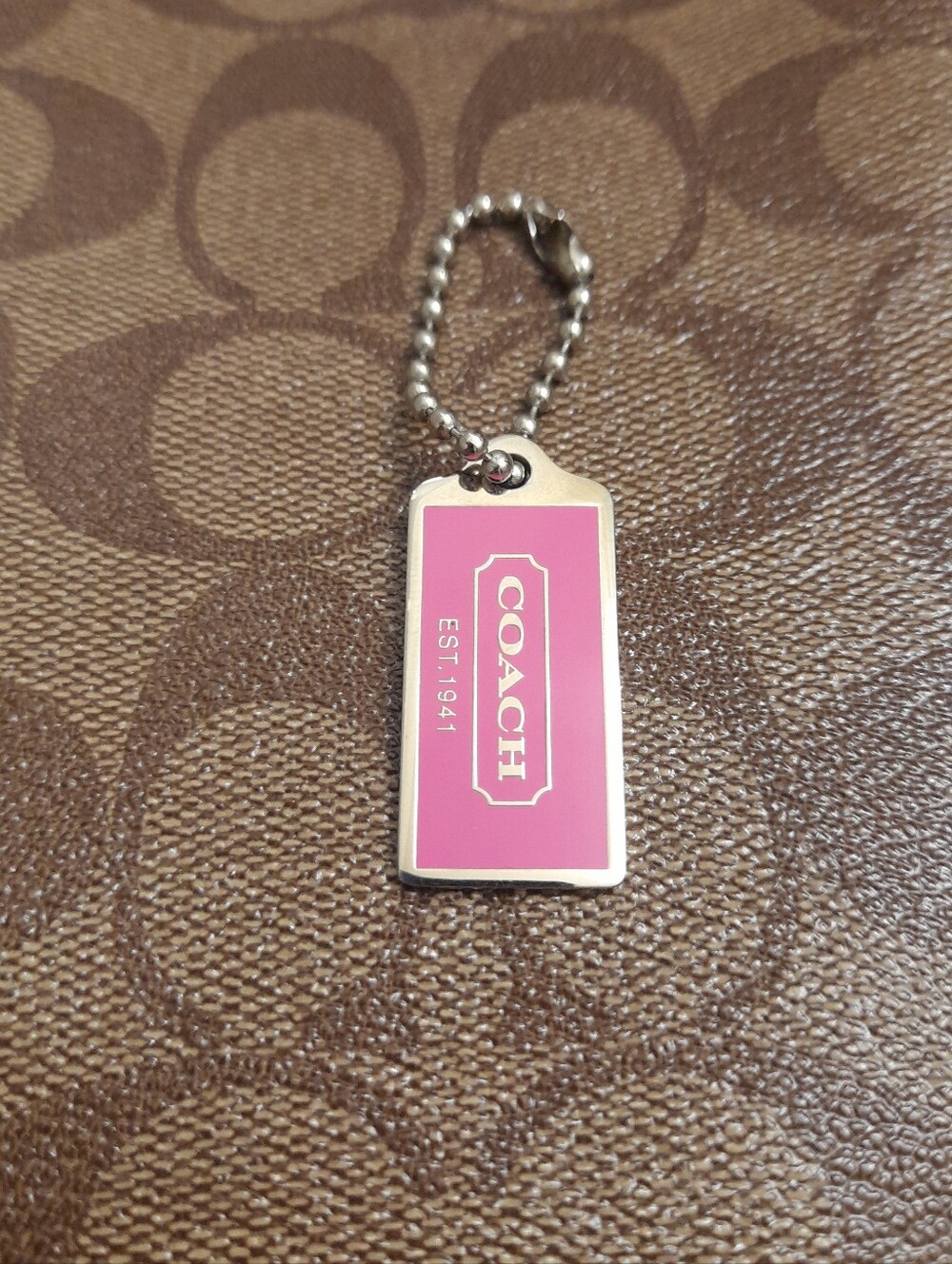 COACH Metal Plated Hang Tag Bag Charm Keychain Y2K